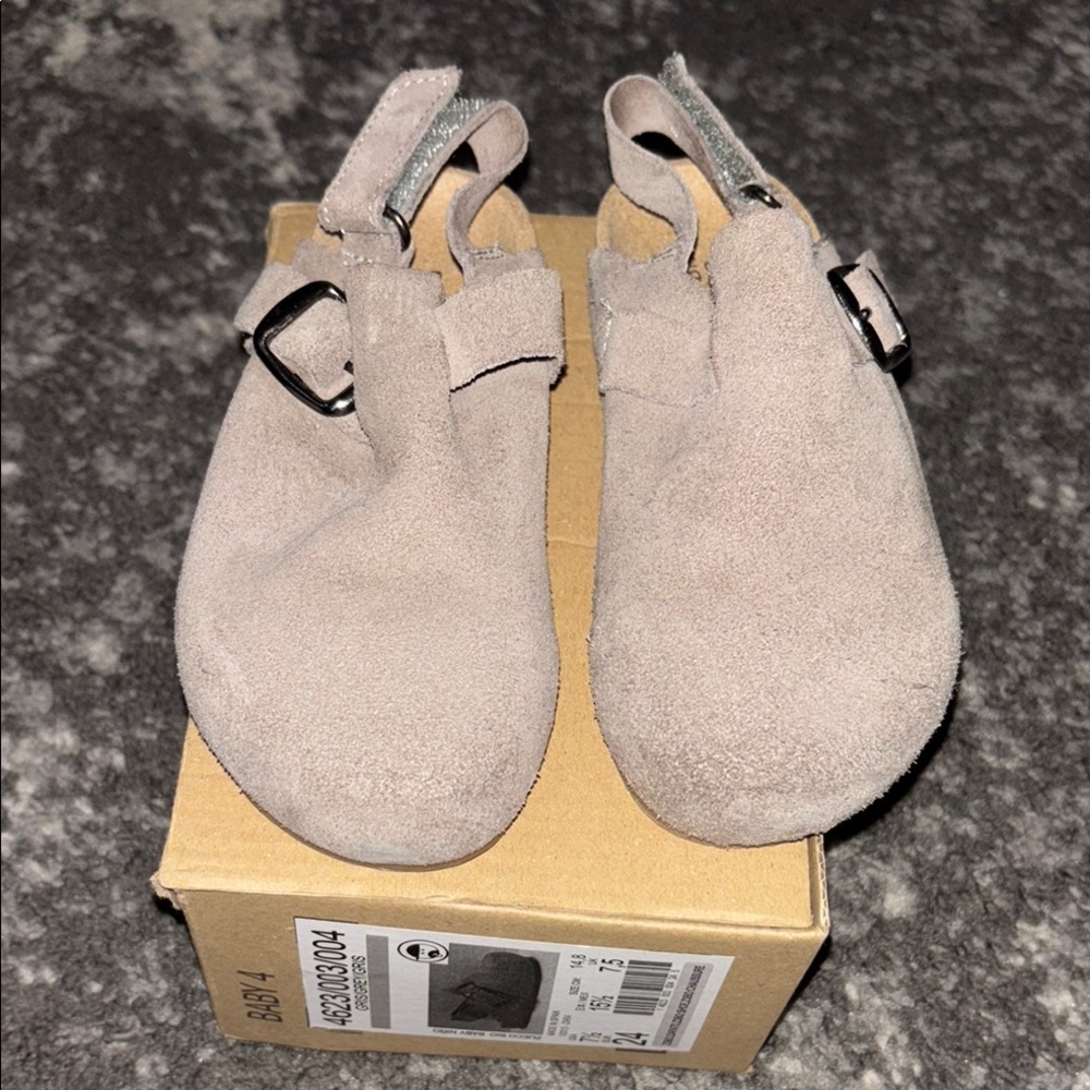 Zara Kids Suede Buckle Shoes - Tan